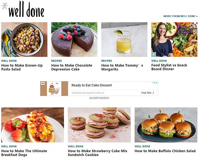定制食譜網站建設